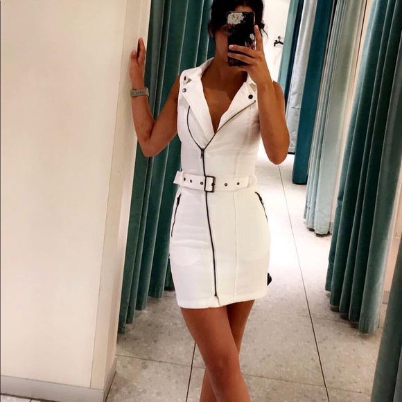 H&M Dresses & Skirts - White biker dress